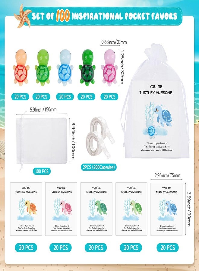 FACULX You're Turtley Awesome Gift Box - 100 Sets Mini Resin Turtle Animal Pun Thank You Gifts Bulk Appreciation Employee Inspirational Gift Sets for Coworkers, Volunteers & Office Staff - Image 3